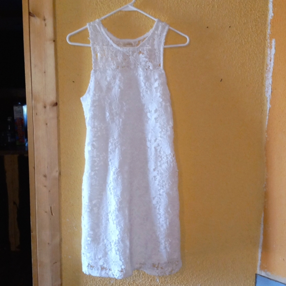 New Decree White Lace Floral Dress Size M